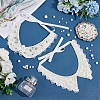 Plastic Pearl & Crystal Rhinestone Flower Colllar AJEW-WH0326-08C-5