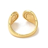 Rack Plating Brass Micro Pave Clear Cubic Zirconia Cuff Rings for Women RJEW-G325-13F-GP-3