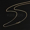 1mm Rack Plating Brass Curb Chain Necklaces for Women Men MAK-L044-26G-3