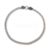 201 Stainless Steel Curb Chains Necklace with Wolf Clasps for Men Women NJEW-E155-07P-1-1