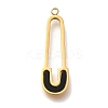 Ion Plating(IP) 304 Stainless Steel Enamel Pendants STAS-P371-073G-1