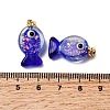 Handmade Dichroic Foil Lampwork Pendants X1-DICH-G001-01G-08-3