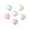 Opaque Acrylic Heart Links Connector Charms PALLOY-JF04282-02-1