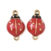 304 Stainless Steel Red Enamel Ladybug Connector Charms STAS-G393-03G-1