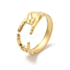 Ion Plating(IP) 304 Stainless Steel Hands Open Cuff Rings for Women LS-RJEW-L107-002G-1