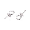 Anti-Tarnish Rhodium Plated 925 Sterling Silver Cup Pearl Bail Pin Pendants STER-N016-41P-3