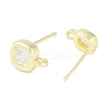 Brass Pave Clear Cubic Zirconia Stud Earring Findings LS-KK-F875-01G-2