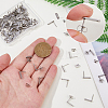 60Pcs 201 Stainless Steel Stud Earring Findings with Hole FIND-DC0006-59-3