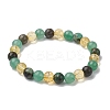 8mm Round Natural African Turquoise(Jasper) & Green Aventurine BJEW-JB10625-01-1