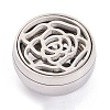 304 Stainless Steel Magnetic Diffuser Locket Aromatherapy Essential Oil Buckle AJEW-M027-09P-3