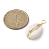 Natural Cowrie Shell Copper Wire Wrapped Pendants PALLOY-JF02277-02-2