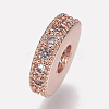 Brass Micro Pave Cubic Zirconia Bead Spacers ZIRC-K074-11B-01RG-1
