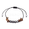 Natural Tiger Eye Chip Braided Bead Bracelets BJEW-JB09608-03-1