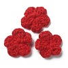 Peach Blossom Handmade Crochet Cotton Ornament Accessories AJEW-WH0326-53B-1