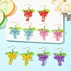 Grape Weave Glass Seed Beads Dangle Earrings EJEW-MZ00731-1