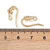 Brass Micro Pave Clear Cubic Zirconia Horse Eye Earring Hooks KK-A274-13G-3