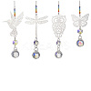 4Pcs Glass Teardrop Hanging Suncatchers HJEW-JM04654-3