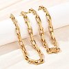 7.5MM 304 Stainless Steel Paperclip Chain Necklaces NJEW-Z105-01G-2