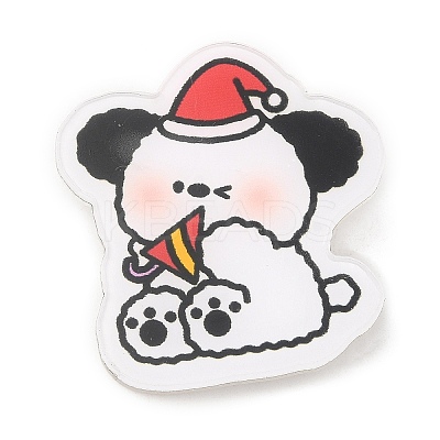 Christmas Dog Acrylic Brooches JEWB-P018-01F-1