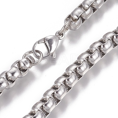 Tarnish Resistant 304 Stainless Steel Box Chain Bracelets BJEW-I274-10S-1
