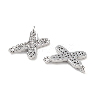 Brass Micro Pave Cubic Zirconia Charms KK-B102-07P-1