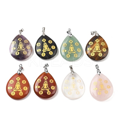 Natural Mixed Gemstone Pendants G-F786-09D-1