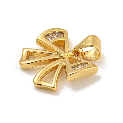 Rack Plating Brass Micro Pave Cubic Zirconia Charms KK-C074-65G-1