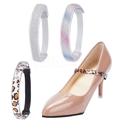 6 Sets 3 Style Glittered Resin Anti-Loose Shoelace for High-heeled Shoes AJEW-GO0001-07-1