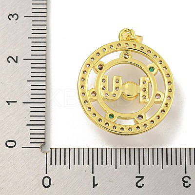 Rack Plating Brass Micro Pave Cubic Zirconia Pendants KK-C074-03G-1