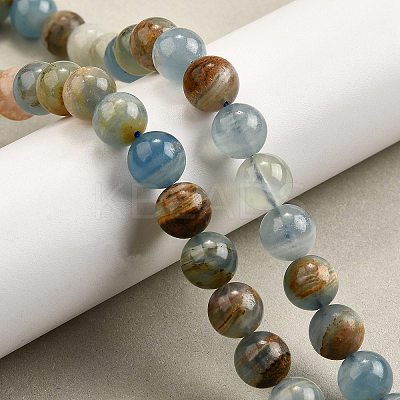 Natural Blue Calcite Beads Strands G-H312-C02-10mm-1