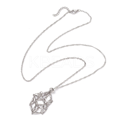 3Pcs 3 Sizes 304 Stainless Steel Macrame Pouch Empty Stone Holder Necklace Making NJEW-JN05239-1