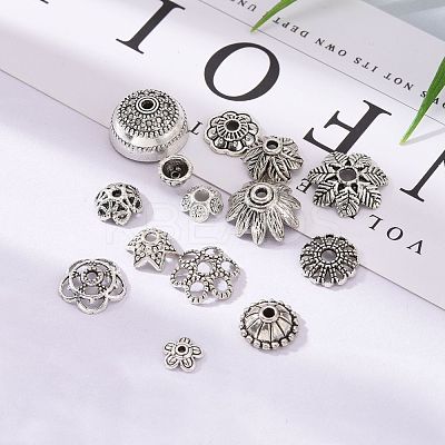 Mixed Style Tibetan Style Alloy Bead Caps X-TIBE-O006-26-1
