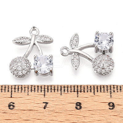 Brass Micro Pave Cubic Zirconia Pendants KK-T074-71P-01-1
