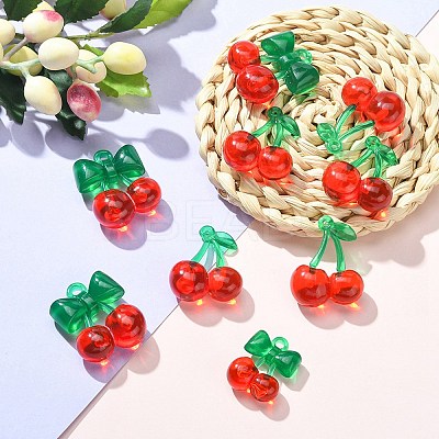 10Pcs 2 Styles Transparent Acrylic Pendants OACR-YW0001-62-1