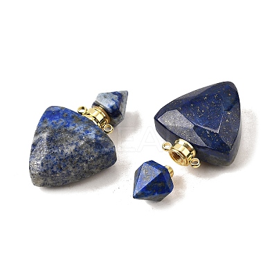 Natural Lapis Lazuli Perfume Bottle Pendants G-L623-10G-04-1