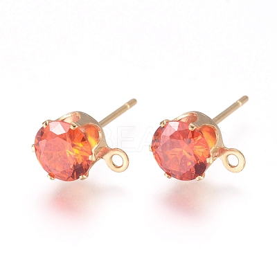 Brass Stud Earring Findings X-KK-L199-B02-G-1