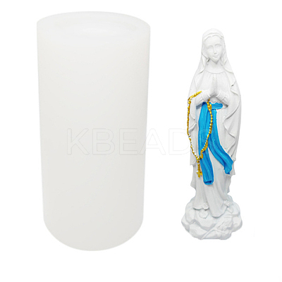 Virgin Mary Religion Theme DIY Silicone Statue Candle Molds PW-WG46998-03-1