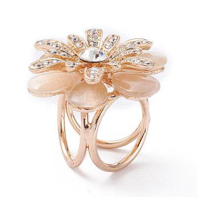 Alloy Rhinestone Women Lady Girls Fashion Scarf Ring Buckle JEWB-WH0011-12KCG-1