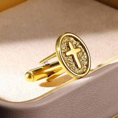 304 Stainless Steel Cufflinks LS-STAS-S170-01G-1
