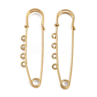 Ion Plating(IP) 304 Stainless Steel Safety Pins Brooch Findings STAS-K252-05B-G-1