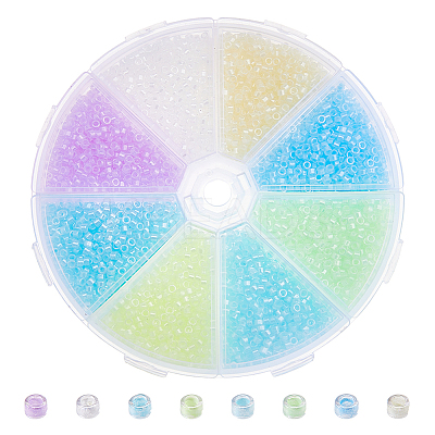 80G 8 Colors Luminous Glow in the Dark Cylinder Seed Beads SEED-DC0001-16A-1
