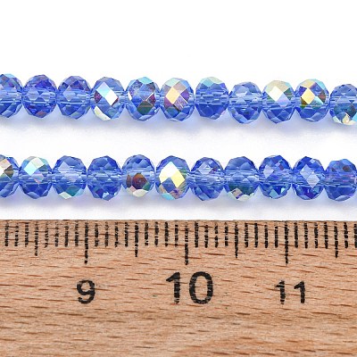 Electroplate Transparent Glass Beads Strands EGLA-A046-01A-17-1