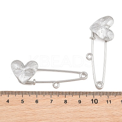 Radiant Heart 304 Stainless Steel Safety Pins Brooch Findings SA-CBA098D-15C-P01-1