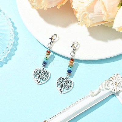 Alloy Tree of Life Pendant Decorations HJEW-JM01383-03-1