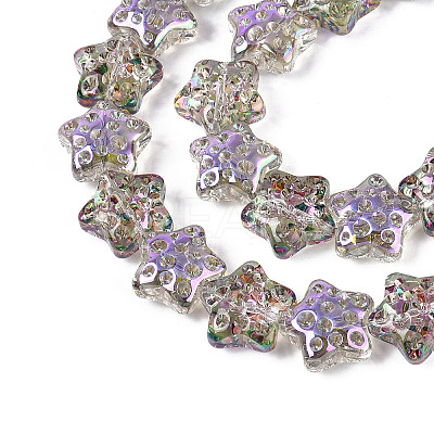 Electroplate Transparent Glass Beads Strands EGLA-N020-02D-1