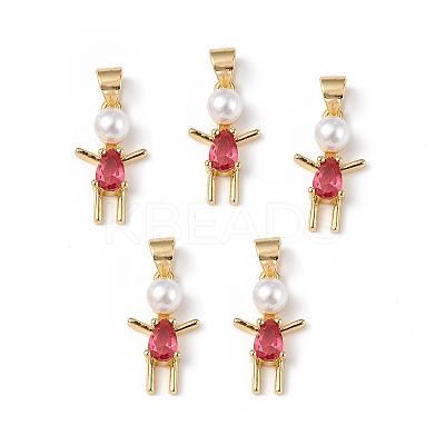 Rack Plating Brass Cubic Zirconia Pendants KK-F848-05G-1