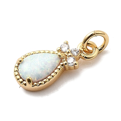 Synthetic Opal Teardrop Charms KK-H089-04B-01-1