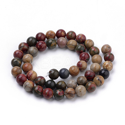 Natural Picasso Stone/Picasso Jasper Beads Strands X-G-S259-23-8mm-1