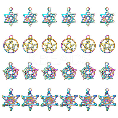 24Pcs 4 Styles Alloy Pendants FIND-AR0004-38-1