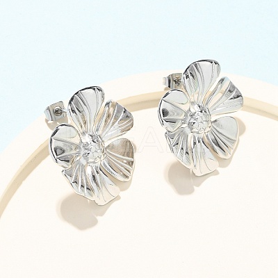 Valentine's Day 304 Stainless Steel Stud Earrings EJEW-C184-01B-P-1